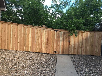 Solid board wood fence