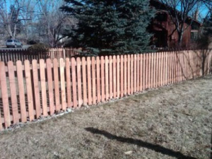 Spaced picket wood fence